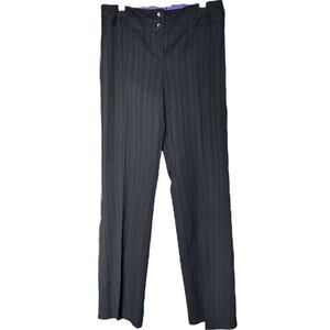Next black pinstripe wide leg trousers career pants size 8 Long